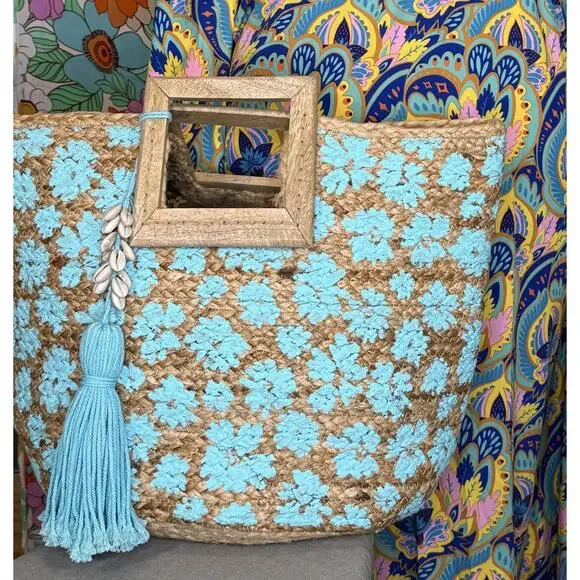 Bags Twig And Arrow Woven Jute Oversized Beach Bag Purse Tote